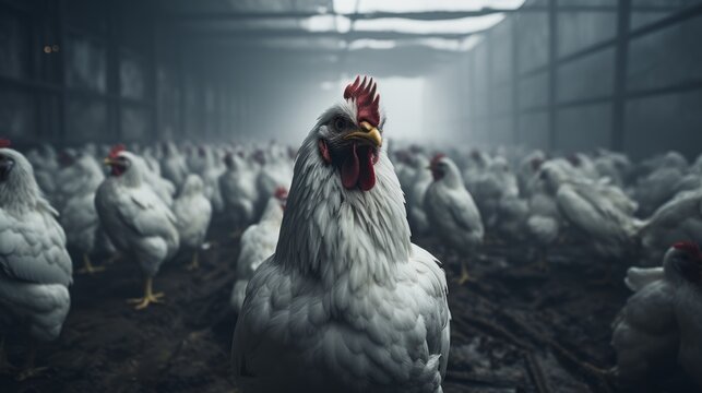 Chicken  in a Chicken Farm
