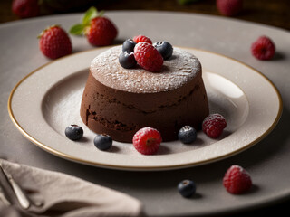 A decadent chocolate souffl&eacute;, a classic dessert