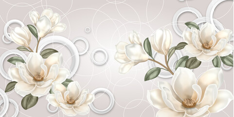 3D wallpapers, photo wallpapers, three-dimensional background, grunge background, three-dimensional flowers. - 675845383