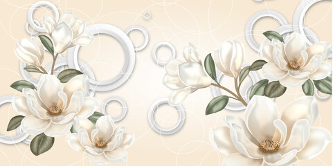 3D wallpapers, photo wallpapers, three-dimensional background, grunge background, three-dimensional flowers. - 675845391
