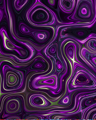 Abstract liquid space pattern art with circles and waves