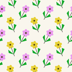 seamless pattern, geometric and floral element, for textile, fabric, print or other.