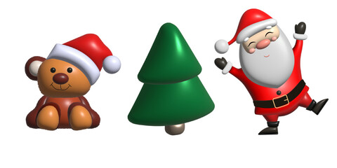 santa claus with christmas tree