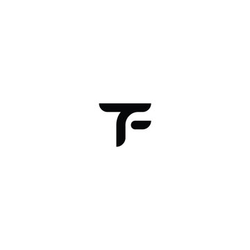 ft tf initial logo design vector graphic idea creative.Minimal abstract line art letter FT logo. This logo icon incorporate with letter F and T 