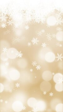 Gold Christmas with snow falling.loop video background.(066)