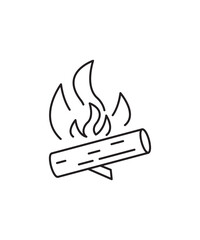burning wood icon, vector best line icon.