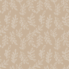 Dry Brush Leaves and Branches Seamless Pattern
