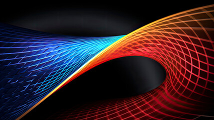 Naklejka premium Colorful Curves and Vibrant Lines Dancing in Abstract Harmony
