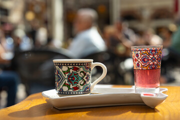 Turkish Coffee (Turk Kahvesi) and Turkish Delight (Türk Lokumu) Photo, Eminonu Fatih, Istanbul Turkiye (Turkey)