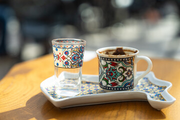 Turkish Coffee (Turk Kahvesi) and Turkish Delight (Türk Lokumu) Photo, Eminonu Fatih, Istanbul Turkiye (Turkey)