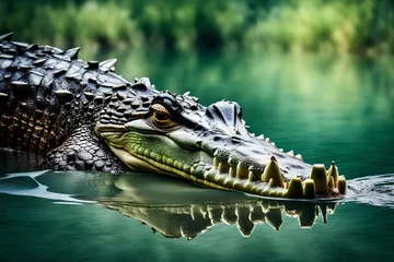 Fotobehang Crocodile in water © Zafar