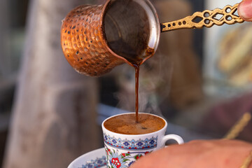 Photo of Serving Turkish Coffee (Türk Kahvesi), Eminönü Fatih, Istanbul Türkiye (Turkey)