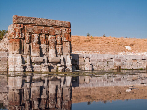 Eflatun Spring Hittite water monument. Artifact from ancient times.