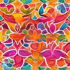 Fototapeta na wymiar Mandala decoration cartoon repeat pattern