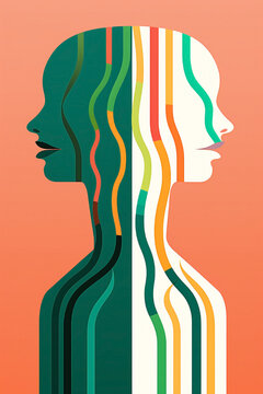 Conceptualizing Frotteuristic Disorder: Examining the mental health disorder. Psychological treatment healing lost identities. Silhouette of a person with an affected mood.