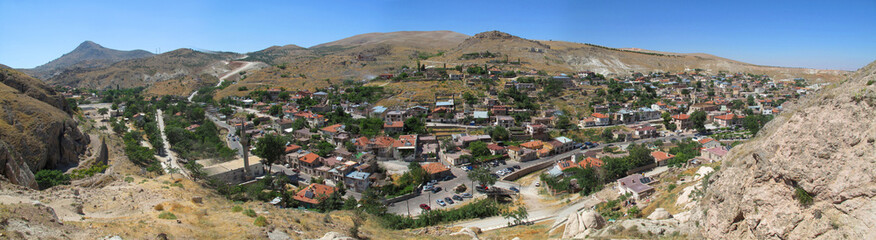 Fototapeta na wymiar Panoramic view of the historical Sille Village. Selcuklu, Konya.