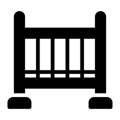 baby crib glyph icon - obrazy, fototapety, plakaty