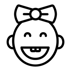 baby girl line icon