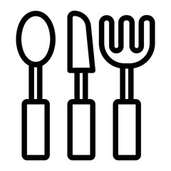 baby cutlery line icon