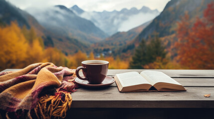 Cozy up with a cup of tea, letting the soothing warmth harmonize with the autumnal backdrop.