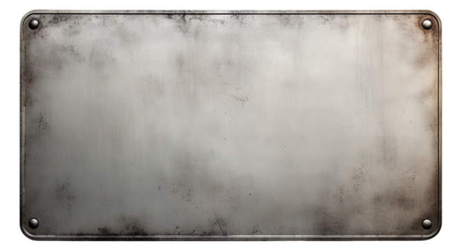 Metal plate with a rusted surface, cut out