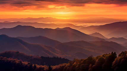 Obraz premium Majestic Mountains at Sunset 