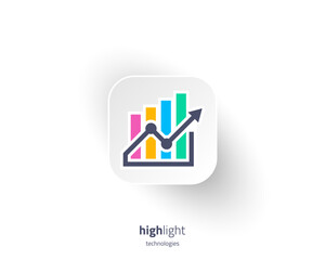 Creative colorful graphic chart logo on app icon