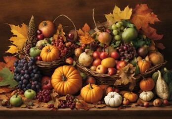 Obraz na płótnie Canvas Autumn Harvest: Bountiful Abundance.
