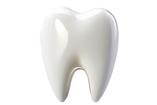 a healthy white tooth isolated on transparent background