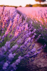 field of blooming lavender