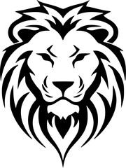 Obraz premium Lion | Black and White Vector illustration