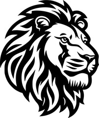 Obraz premium Lion | Black and White Vector illustration
