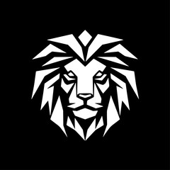 Lion - Black and White Isolated Icon - Vector illustration