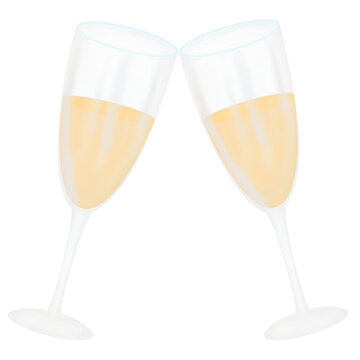 two glasses of champagne isolated