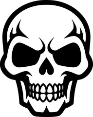 Obraz premium Skull | Black and White Vector illustration