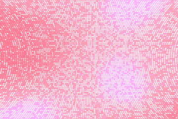 Pink and white curved line background with square dots.