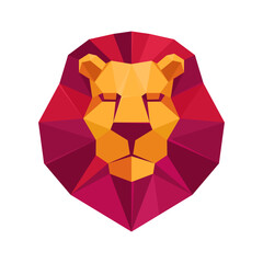 Abstract Lion Head Geometric polygonal Gemstone Logo Vector Symbol Icon Illustration