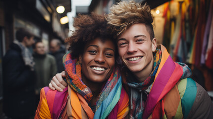 couple in lgbt parade