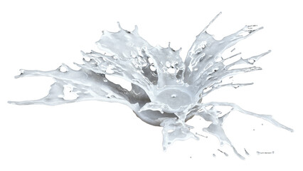  white milk splash 3d render illustration liquid wave for dairy food