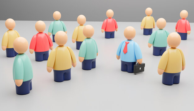 Employee selection. Personnel selection. Search for a leader for business. 3d render