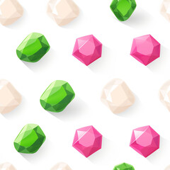 Gem stone crystal repeat pattern, gemstone diamond jewelry colorful precious tile background