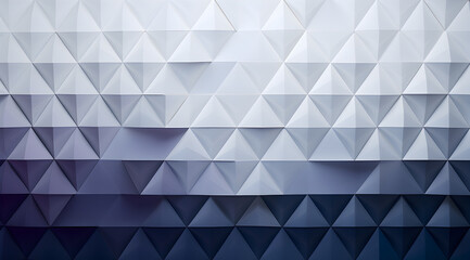 Fototapeta premium Cool-toned triangle pattern with a gradient from white to blue.