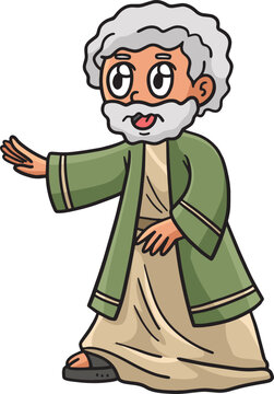 Christian Moses Cartoon Colored Clipart