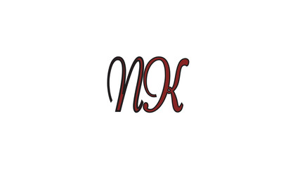 NK, KN , N ,K, Abstract Letters Logo Monogram	