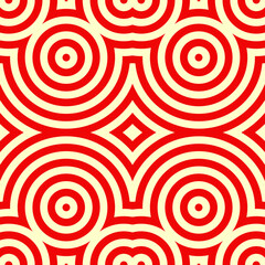 Rhombuses and circles ornament. Seamless checks, rings pattern. Diamonds, rounds backdrop. Tiles wallpaper. Ethnic motif. Geometric linear background. Digital paper. Geometrical textile print.