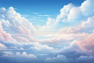 beautiful blue sky with light white clouds background