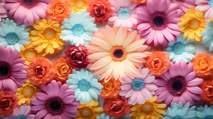 Fototapeta na wymiar Blooms in Presentation Floral Background Image.
