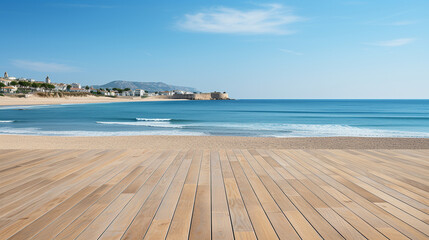 wooden pier on the beach HD 8K wallpaper Stock Photographic Image 