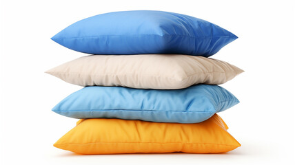 Obraz premium Stack of blue and yellow pillows