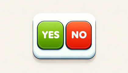 Dual yes no button with a glossy finish